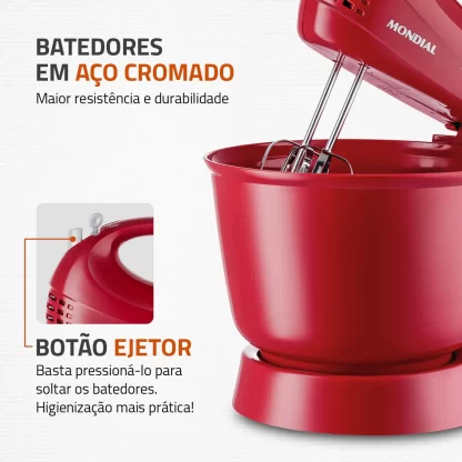 Batedeira Power Prática Mondial, 400W - B-44-R - Imagem 3