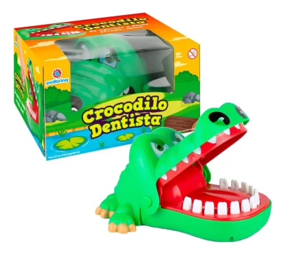 Jogo Jacaré Morde Dedo Crocodilo Dentista 10x17x14cm Verde Polibrinq - Imagem 4
