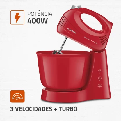 Batedeira Power Prática Mondial, 400W - B-44-R - Imagem 6