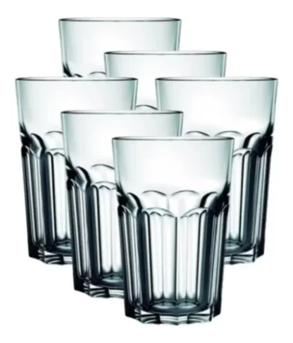 Jogo Kit 6 Copos Vidro Grosso 400ml Água Suco Drink Premium - Imagem 3