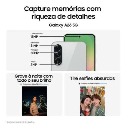 Celular Samsung Galaxy A26 5g 256gb, 8gb Ram, Câmera De 50mp, Ip67, Tela Super Amoled 6.7 - Imagem 4