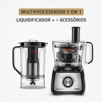 Multiprocessador Turbo Chef 5 em 1 Mondial 1000W MPN-01-B - Imagem 3