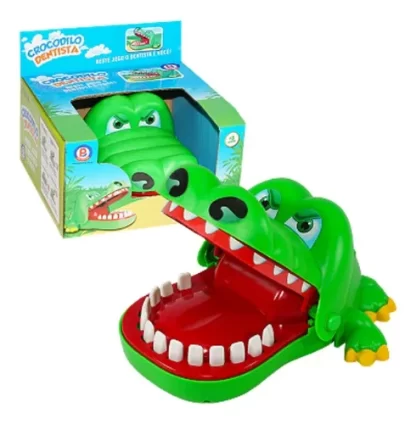 Jogo Jacaré Morde Dedo Crocodilo Dentista 10x17x14cm Verde Polibrinq - Imagem 9