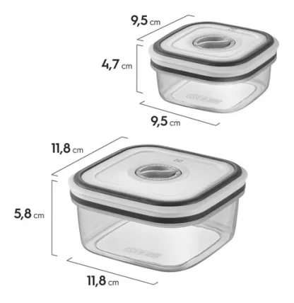 Kit Potes Plásticos Transparente com Tampa Branca 8 Unidades - Imagem 2