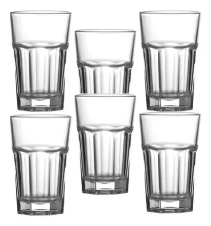 Jogo Kit 6 Copos Vidro Grosso 400ml Água Suco Drink Premium - Imagem 5