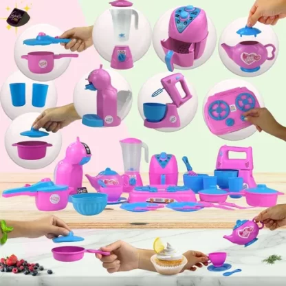 Cozinha Infantil Completa 29pçs Air Fryer Liquidificador Bat - Imagem 7