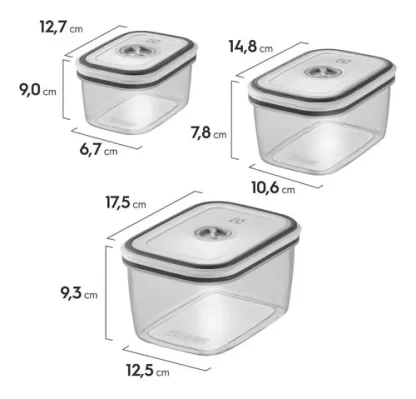 Kit Potes Plásticos Transparente com Tampa Branca 8 Unidades - Imagem 6