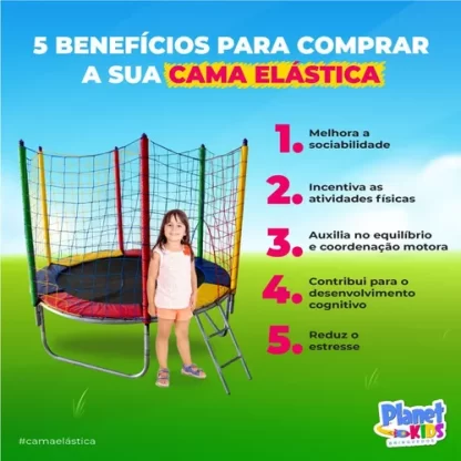 Pula Pula P/ Playground Infantil 2,44 Cor PRETA Cor da lona de salto Preto - Imagem 5
