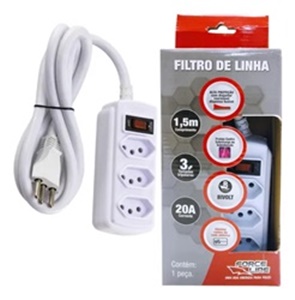 Filtro De Linha Protetor de Corrente 3 Tomadas 1,5m 20a