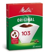 Filtro de papel para café Melitta 103 com 30 unidades