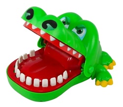 Jogo Jacaré Morde Dedo Crocodilo Dentista 10x17x14cm Verde Polibrinq