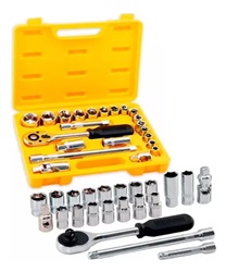 Jogo De Soquete Sextavado 10 A 32mm 1/2pol 22pcs Titanium