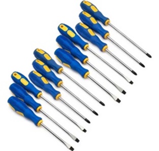 Kit 12 Chaves De Fenda E Philips Imantadas Cabo Emborrachado reparo doméstico
