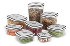 Kit Potes Plásticos Transparente com Tampa Branca 8 Unidades