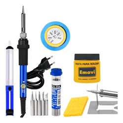 Kit Soldador + Estanho + Sugador Solda + Pasta Solda 60w