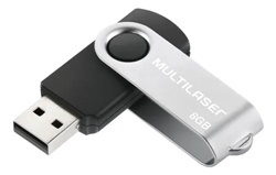 Pendrive 8gb Multilaser Pd587 Usb 2.0 Atacado Cor Preto/Prateado TWIST PD587