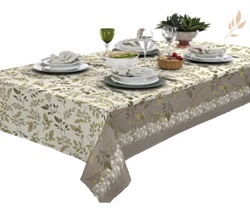 Toalha De Mesa 6 Lugares Retangular1,40x2,10m Cor Galhos