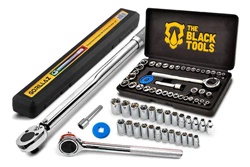 Torquímetro De Estalo 1/2'' 2.8 A 21kg Reversível Gorillaz Aço Cromo Vanádio jogo De Soquetes 40 Peças
