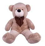 Urso Pelúcia Grande Teddy 1,10 Metros Personalizado Fg Cor Urso Avelã com laço Tabaco