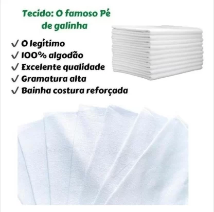 Kit 10 Pano De Prato Liso Branco Cozinha Pintar H Carvalho - Imagem 2