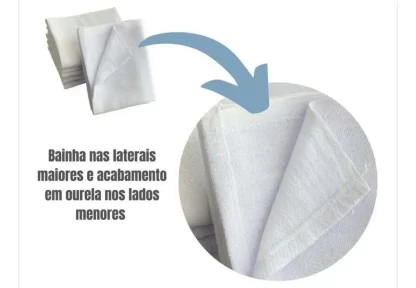 Kit 10 Pano De Prato Liso Branco Cozinha Pintar H Carvalho - Imagem 3
