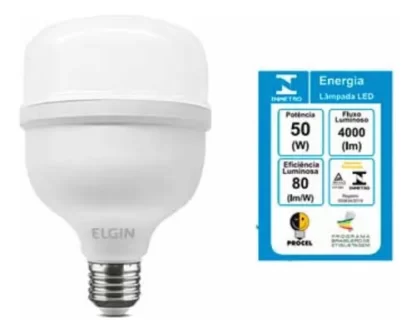 Kit 2 Lâmpadas Super Bulbo Alta Potência Led 50w 6500k Elgin - Imagem 2