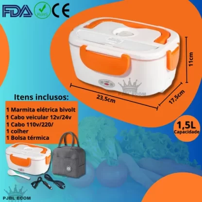 Marmita Elétrica Bivolt 12v/24v E 110v/220v + Bolsa Térmica - Imagem 2