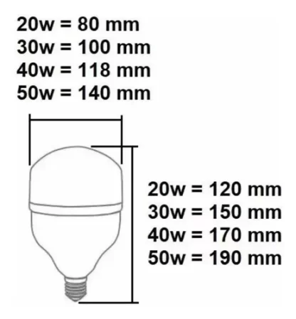 Kit 2 Lâmpadas Super Bulbo Alta Potência Led 50w 6500k Elgin - Imagem 4
