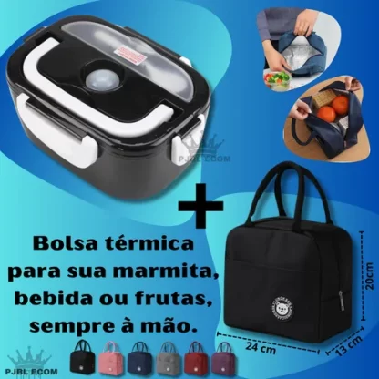 Marmita Elétrica Bivolt 12v/24v E 110v/220v + Bolsa Térmica - Imagem 3