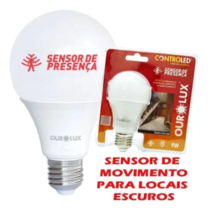 Lampada Controled 9w Sensor De Presença 6500k 760lm Ourolux - Imagem 4