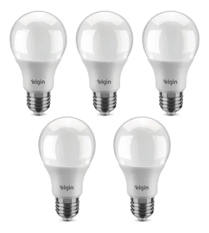 Kit 05 Lâmpadas Bulbo Led Elgin A60 15w 6500k Branco Cor da luz - Imagem 4