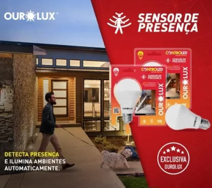 Lampada Controled 9w Sensor De Presença 6500k 760lm Ourolux - Imagem 7